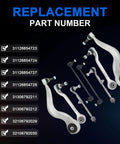 Heavy Duty Front Lower Control Arm Suspension Kit 8 Piece Set With Ball Joints Bushings For BMW F30 F31 replacement part numbers listed