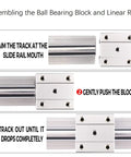 Assembling the ball bearing block with heavy duty SBR40UU 40mm linear rail kit for CNC router use.
