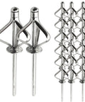 Rivets Assorted Universal Steel Mandrel Kit With 304 Stainless Steel Mandrel And Aluminum Cap, close-up of rivets.