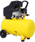 This Bad Boy 13 Gallon Air Compressor Is A Total Game Changer For Your Shop! With 45HP Power And Oil Lubricated Guts, It Cranked Out Heavy Duty PSI Like Nobody's Business. The six inch tires make rolling this beast incredibly easy, making it perfect for