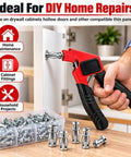 Tough As Nails Heavy Duty Petal Jack Nut Kit M4 M5 M6 Hollow Wall Anchors in use with setup pliers on cabinet fitting.