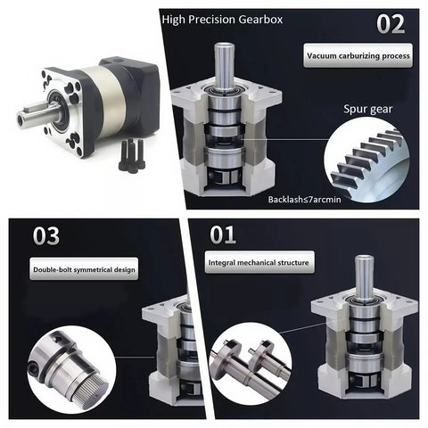 Beefy Planetary Gearbox Reducer 5:1 With Low Backlash 7 Arcmin showcasing internal spur gear and mechanical structure for CNC use