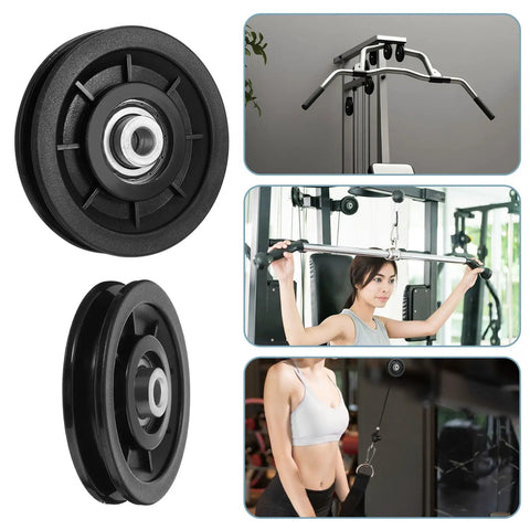 Heavy Duty 3.5 Inch Universal Nylon Bearing Pulley Wheel Replacement For Cable Winches And Home Gyms Badass Fitness Hardware Upgrade With Quiet Sealed Bearings 8 Pack on gym equipment
