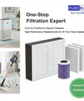 Replacement Filter Set For Whirlpool WPT80 Whispure Large Tower Air Purifier Featuring H13 True HEPA Filters And Activated Carbon Prefilters Pack Of 2 with vacuum and air purifier.