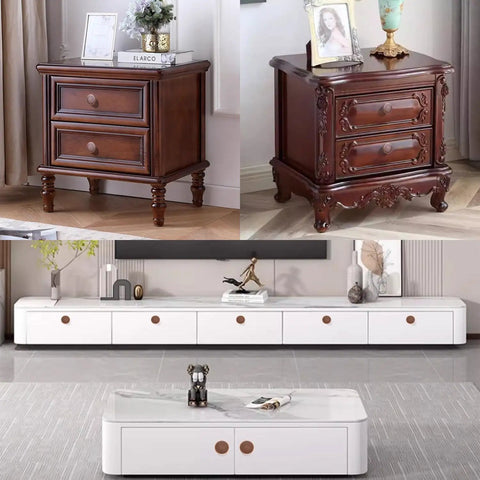 Premium Zinc Alloy Drawer Knobs And Cupboard Pulls With Screws Attached Vintage Round Brass Cabinet Handles For Kitchen Furniture And Bedroom Dressers Clean Setup on wooden bedside and white modern furniture.