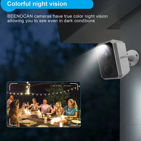 3MP 2K Solar Security Camera Wireless Outdoor No-Hassle Rechargeable Battery Powered WiFi Surveillance with Spotlight Siren