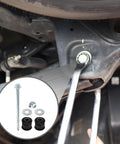 Heavy Duty Lateral Link Bolt Bushing Kit For Subaru WrX Impreza Forester AwD 1998 Through 2008 installed with tools and components.