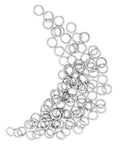 Heavy Duty Stainless Steel Split Lock Washers M8 100 Pack scattered, showing smooth silver finish and split design for secure grip.