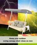 Outdoor Swing Canopy Replacement Cover For 3 Seat Gray Waterproof Swing Covers Universal Fit For Patio Garden Backyard Furniture