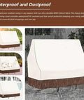Waterproof 57 Inch Porch Swing Cover for All Weather Use Heavy Duty 600D Oxford Outdoor Swing Shield shown in rain