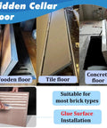 Invisible Ceiling Hatch And Crawl Space Access Door For Seamless Tile Wood Floor Panel Cover In Basement Garage Spot Manual Open No Sweat Clean Look Upgrade showing installation on wooden, tile, and concrete floors.