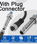 Inductive Proximity Sensor Switch M8 2Mm Detect Distance 10-30V DC 200mA PNP Normally Open 3-Wire with plug connector