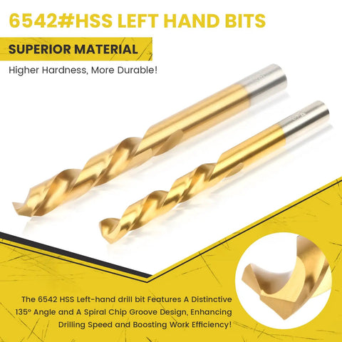 18 Piece Screw Extractor Set With Left Hand Drill Bits In Cobalt 6542 HSS Steel For Stripped Broken Bolts And Damaged Screws Removal