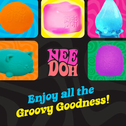 Colorful NeeDoh sensory squishies in various shapes, part of the Squishmas Advent Calendar With 24 Days Of Hype NeeDoh Sensory Squishies.