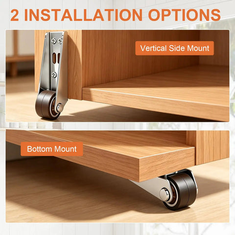 Installation options for Built Like A Tank Adjustable Vertical Track Rollers For Heavy Duty Gate Smooth Glide Furniture Door Caster Hardware 4 Pack.