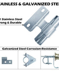 Real Deal 6 Inch Double Wheel Carrier Wall Mount Sliding Gate Hardware Kit Galvanized Steel track brackets showing strong 201 stainless steel construction.