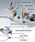 Beast Mode Flexible Shaft Bench Grinder Polishing Drill For Jade Wood Jewelry Crafting showing components like drill chuck and cooling pipe.