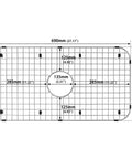 Kitchen Sink Grid 27 And 13 Sixteenths Inch By 14 And 5 Sixteenths Inch Heavy Duty Stainless Steel Sink Protector With Center Drain diagram