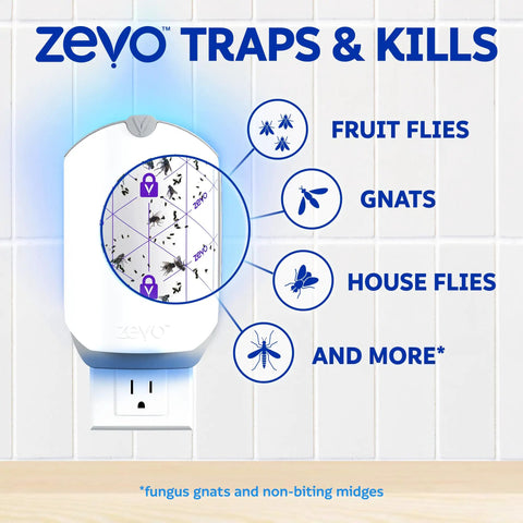 Plug In Flying Insect Trap For Fruit Flies And Gnats Using Blue And Uv Light with visible adhesive trap design.