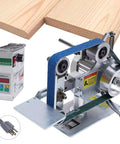 Heavy Duty Brushless Belt Sander And Bench Grinder 1X30 Inch showing CNC control panel and sanding belt for wood finishing.