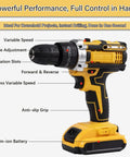 Rock Solid Brushless Cordless Drill Driver With Beast Mode Torque Controls And Smooth Variable Speed Dial For Heavy Duty Job Site Use And Weekend Shop Grinds showing variable speed and torque adjustment features.