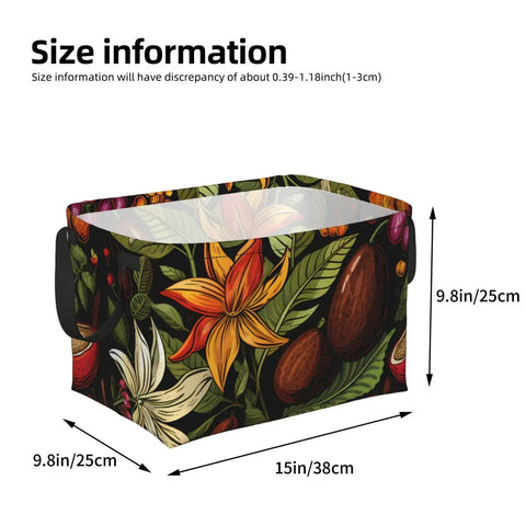 Massively Sized Closet Flex And Insanely Handy Foldable Storage Basket For Holding Clothes Towels Linens Toys Plus Pet Gear Quick Space Saving Home Setup with floral design, measuring 15x9.8x9.8 inches.