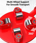 Heavy Duty Machine Dolly With Pull Handle Built Like Iron Moves 15 Ton Capacity Steel Equipment Mover Smooth Operator industrial skates with multi-wheel support.