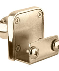 Pro Grade Gold Plated Clamp Lock For Three Eighth Inch Single Glass Doors No Fuss No Drill Mount secure closure hardware detailed view.