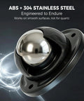 Self Adhesive Caster Wheels With 360 Swivel Rotation For Heavy Duty Furniture Moving Featuring Strong Peel And Stick Adhesive For Quick No Drill Setup In Black Design, close-up of stainless steel ball.