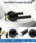 Badass 5 Pack Matte Black Interior Door Handles With Privacy Locks showing lever design and solid zinc alloy for durability.