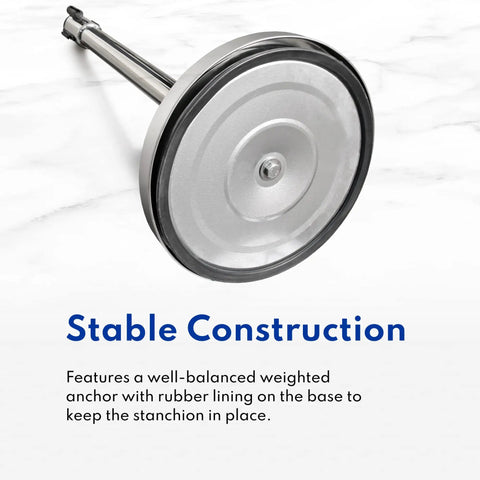 Weighted base of Stanchions Set Of 2 36 Inch Height With Six Point Five Foot Retractable Belt Heavy Duty Workhorse Steel Crowd Control Barriers