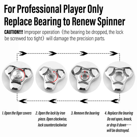 Instructional guide for replacing bearings in Slick Top Shelf True Precision Custom R188 Steel Spinny Bearings Six Pack.