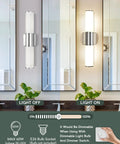 Two Light Vanity Lights With Milk Glass Shade In Chrome Finish Up And Down Wall Sconces For Bathroom Mirror Lighting On Off