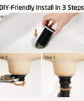 Step-by-step installation guide for Top Tier Solid Brass Bathroom Sink Grid Drain, Hella Quick Flow Anti Clog Strainer.
