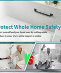 Rock Solid 12 Inch Square Shower Grab Bar in Matte Black with Killer Knurled Grip Crafted from Hefty 304 Stainless Steel used for safety in bathing.