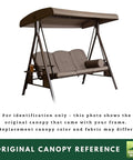 Original 3-person patio swing with canopy shown for reference; frame not included. Heavy Duty RipLock 350 Replacement Canopy Top Cover.