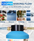 12GPM Top Notch Garden Hose Iron Filter For Rv Campers And Households, ideal for cooking, shower, drinking, and laundry.
