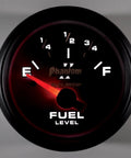 Short Sweep Electric Fuel Level Gauge 2 1/16 Inch Dash Meter with LED illumination showing low fuel level display.