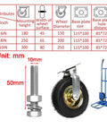 High Performance Industrial Swivel Casters And Lockable Fixed Wheels Heavy Duty Hand Truck Replacement Set with pneumatic tire and bolt.