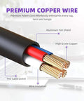 Close-up of premium copper wire with insulation and foil shielding for Wall Power Adapter For AD-E95100B Workstation Keyboard 100V-240V AC Input