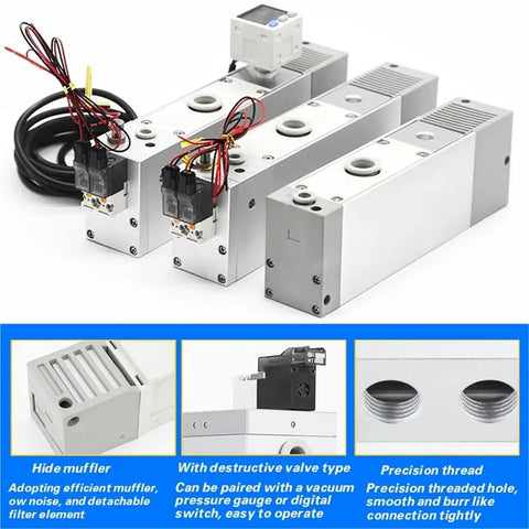 Industrial Multi Stage Vacuum Generator With Big Flow And Strong Suction For ZL112 K15 25LDD ZL212GN And DN Models