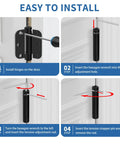 Image demonstrating easy installation steps of Heavy Duty 3.5 Inch Self Closing Door Hinges Spring Loaded for interior doors.