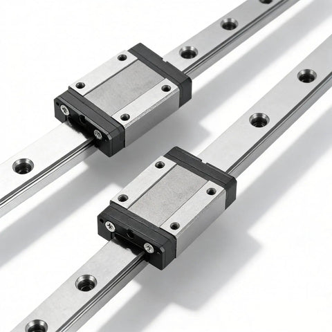 Badass MGN12 Miniature Linear Motion Guide Rails Paired With Dual Heavy Duty Steel Ball Bearing Carriages, 270mm length.