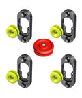 90 Degree Panel Connector Button Fix Type 1 With Flush Bracket Marker Guide Kit Nylon Fasteners, yellow and red nylon pieces displayed.
