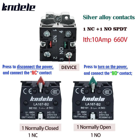 Two Pack 10Amp 22mm Momentary Push Button Switch Blue 1NO 1NC SPDT Metal Button IP65 Waterproof panel mount display