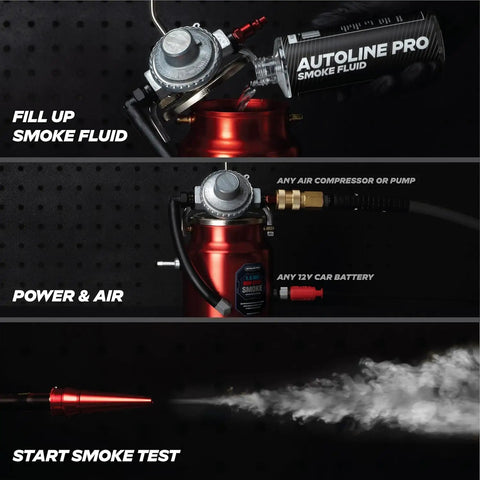 Professional Grade Smoke Machine To Catch Sneaky Evap And Vacuum Leaks On Your Ride Heavy Duty USA Built Steel Frame With Ceramic Heater for connecting smoke fluid and starting tests.