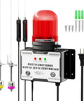 Heavy Duty 110V Water Level Alarm With High Low Detector 110dB Siren And Light Outdoor Rated Water Level Monitor shown with accessories