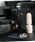 Top Tier 3D Printer Linear Pulley Kit featuring Smooth Oiled Bearings on display next to printer components and two bearings.