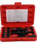 Top Shelf Motorcycle Blind Hole Bearing Puller And Extraction Kit For 8 Mm To 25 Mm Seals in red storage case with components.