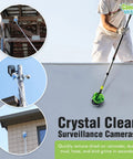 Amazon camera cleaning wand with telescoping pole and green microfiber pad for outdoor surveillance cameras
